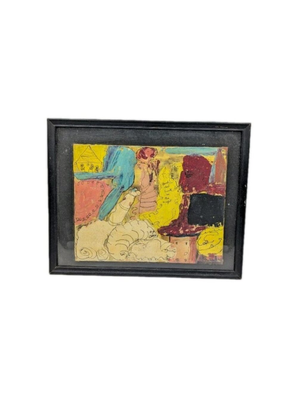 Painting 'Beasties that lurk in the night'  Signed Rubin '69 Chagall STYLE weird